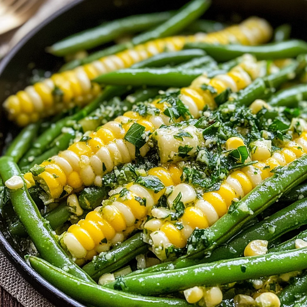 Summer Corn + Green Beans with Herb Butter