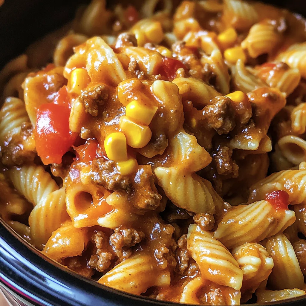 Easy Slow Cooker Taco Pasta
